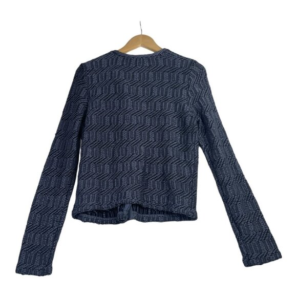 New Loft Asymmetrical Zip Knit Sweater size Medium Blue - Picture 6 of 8